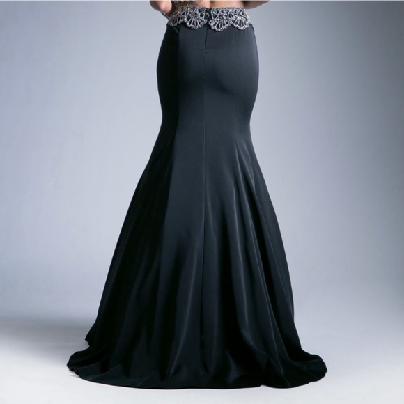 NEW LONG TWO PIECES MERMAID EMBROIDERED DRESS WITH CUTOUT
ZIPPER BACK CD 11574 - Picture 7 of 8